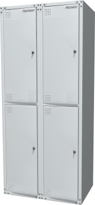 Шкаф металлический для одежды двухсекционный, серый FERRUM 03.424-7035