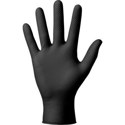 Перчатки нитриловые ideall® GRIP+, размер XL, черные, 50 шт MERCATORMEDICAL RD30233005