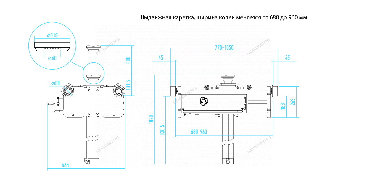 Домкрат ямный пневмогидравлический 15 т NORDBERG N5015T