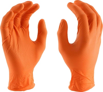 Перчатки нитриловые ideall® GRIP+, размер XL, оранжевые, 50 шт MERCATORMEDICAL RD30234005