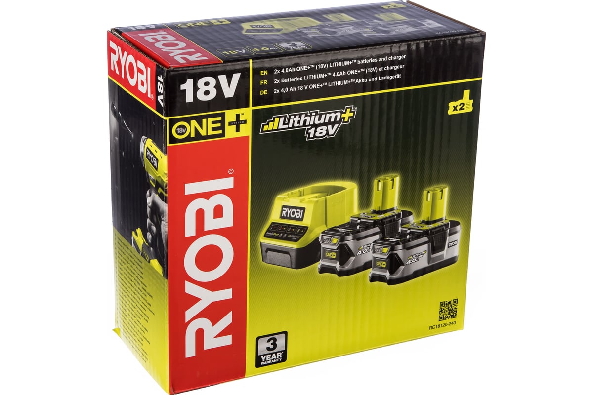 Аккумулятор и зарядное устройство 18В, ONE+ RYOBI RC18120-240