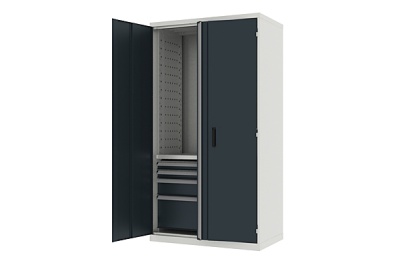 Шкаф металлический для инструмента двухсекционный, "Titan", темно-серый FERRUM 43.2103-7001/7016