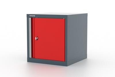 Тумба верстачная с дверцей, темно-серая - красная FERRUM 15.210-7016/3000