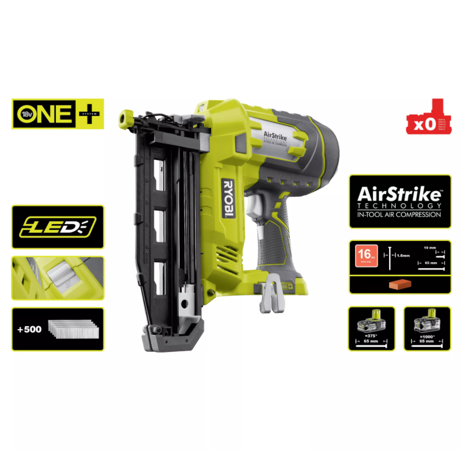 Степлер аккумуляторный ONE+,18 В, без аккумулятора и ЗУ RYOBI R18N16G0