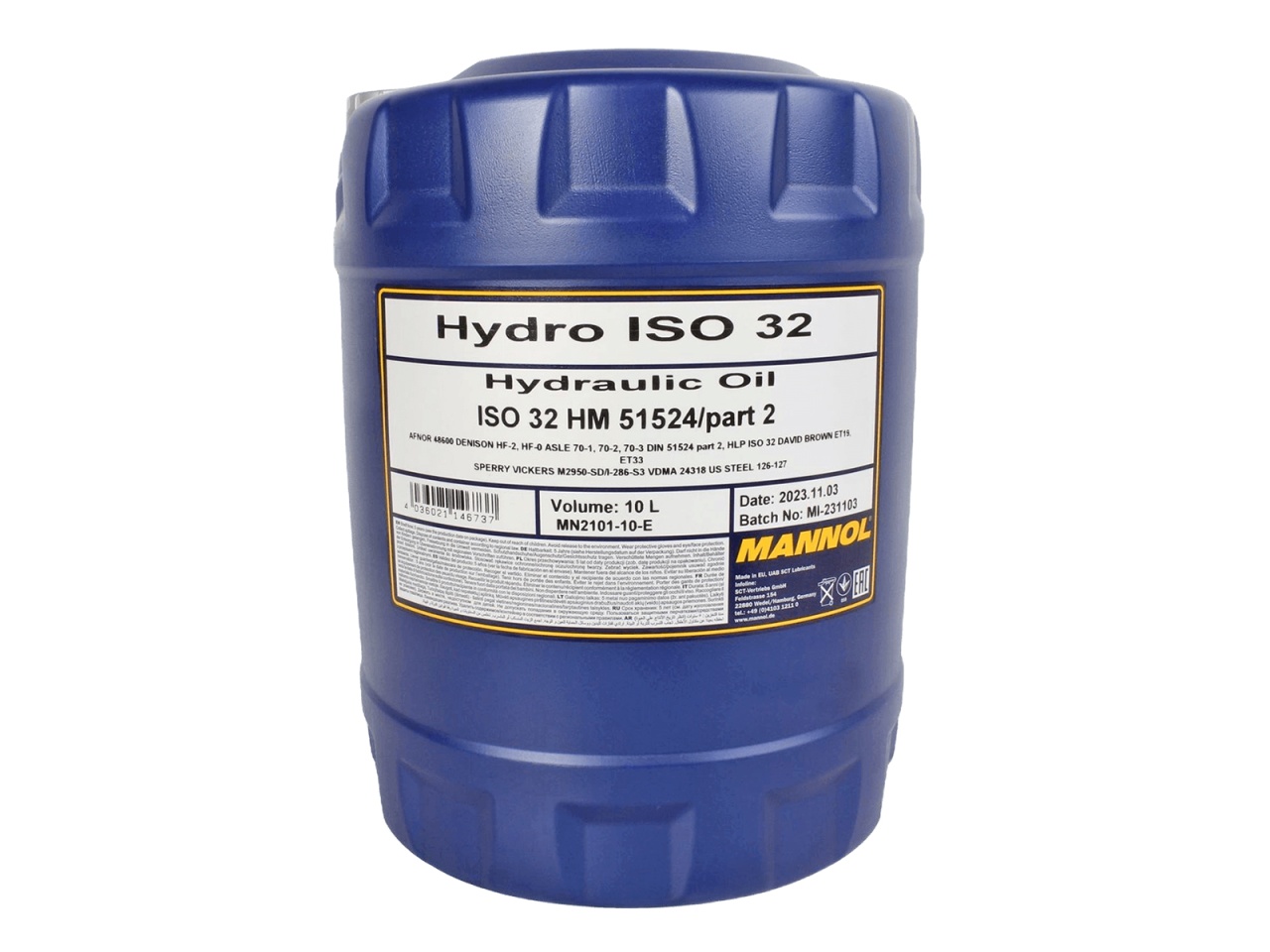 Масло гидравлическое Hydro ISO 32 2101, 10 л MANNOL 1487