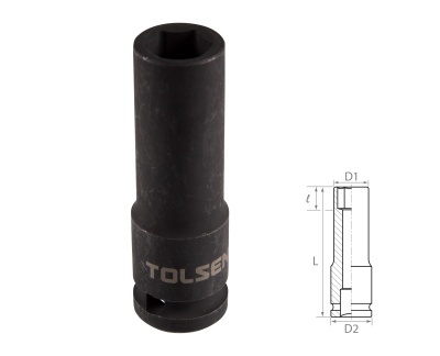 Головка торцевая ударная глубокая шестигранная 1/2", 14 мм TOLSEN TT18264
