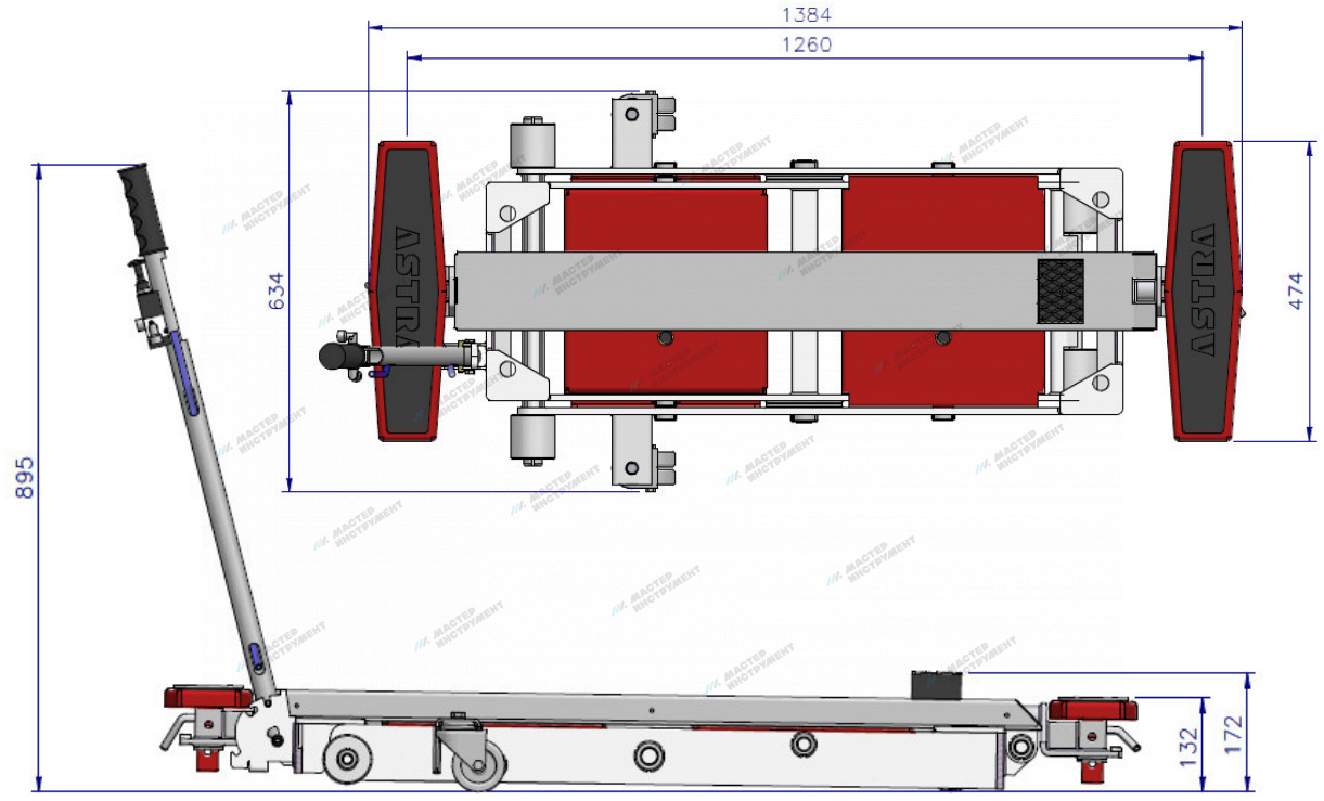 Подъемник ножничный Minilift, 2,5 т, мобильный ASTRA  AE 100.1