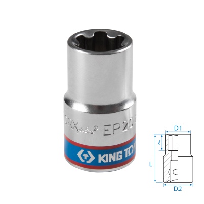 Головка торцевая TORX Plus 1/2", EP20, L = 45 мм KING TONY 433E20M