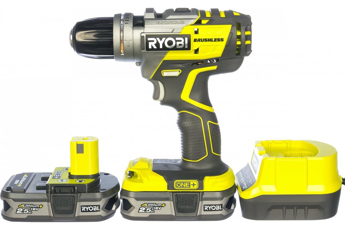 Аккумуляторная дрель-шуруповерт, ударная, ONE+,18В RYOBI R18PDBL-225S