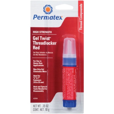 Фиксатор резьбы сильной фиксации Gel Twist Threadlocker Red, 10 мл PERMATEX 27010