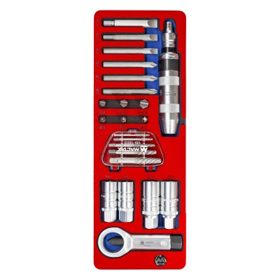 Набор демонтажный с ударной отверткой, ложемент, 24 предмета МАСТАК 5-19424
