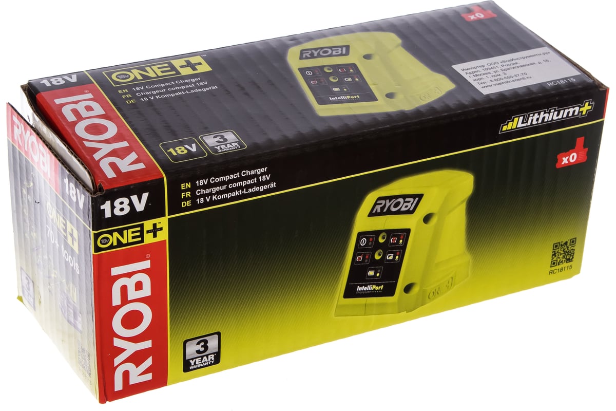 Устройство зарядное 18В, ONE+ RYOBI RC18115