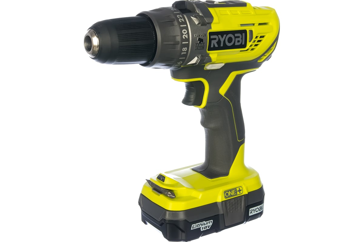 Аккумуляторная дрель-шуруповерт, ударная, ONE+,18В RYOBI R18PD3-213G