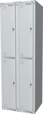 Шкаф металлический для одежды двухсекционный, серый FERRUM 03.324-7035