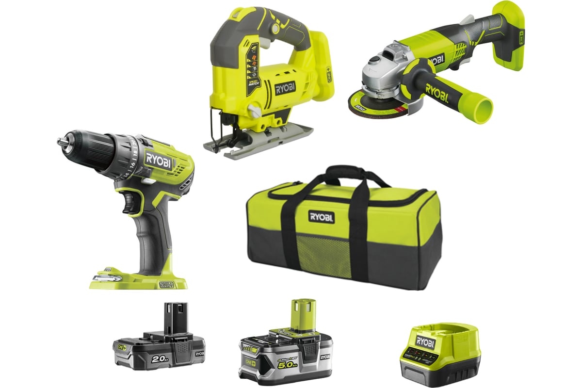 Набор аккумуляторного инструмента, 6 предметов RYOBI R18CK3C-252S