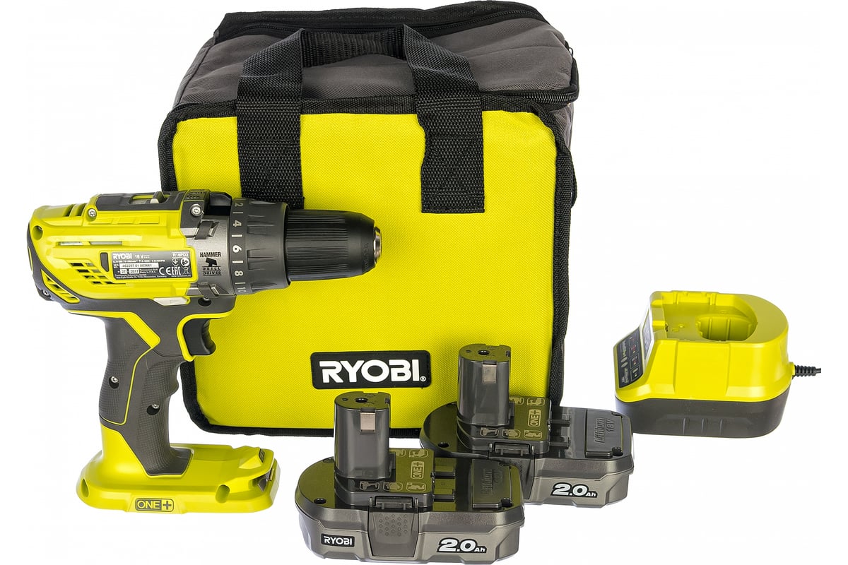 Аккумуляторная дрель-шуруповерт, ударная, ONE+,18В RYOBI R18PD3-220S