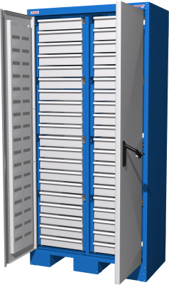 Шкаф металлический для инструмента двухсекционный, синий FERRUM 08.3400-5015