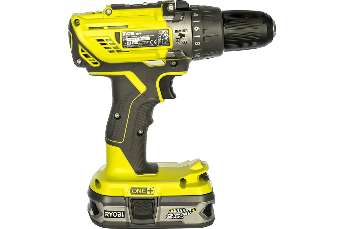 Аккумуляторная дрель-шуруповерт, ударная, ONE+,18В RYOBI R18PD3-225S