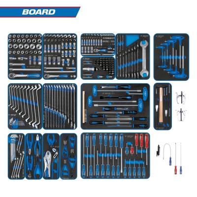 Набор инструментов "BOARD" для тележки, 15 ложементов, 325 предметов KING TONY 934-325MRVD