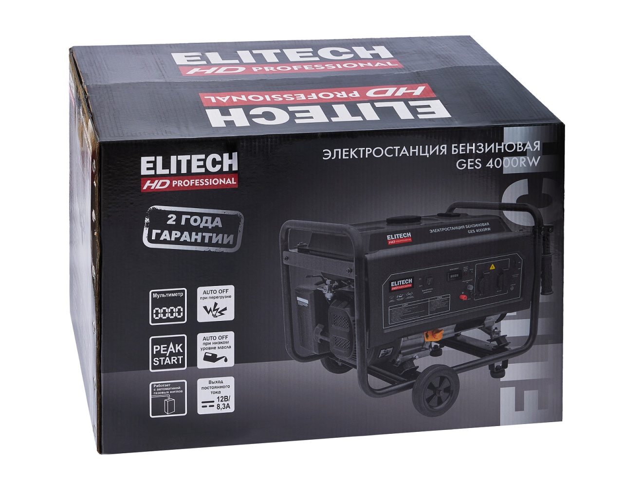 Бензогенератор, 3,0 кВт ELITECH HD GES 4000RW