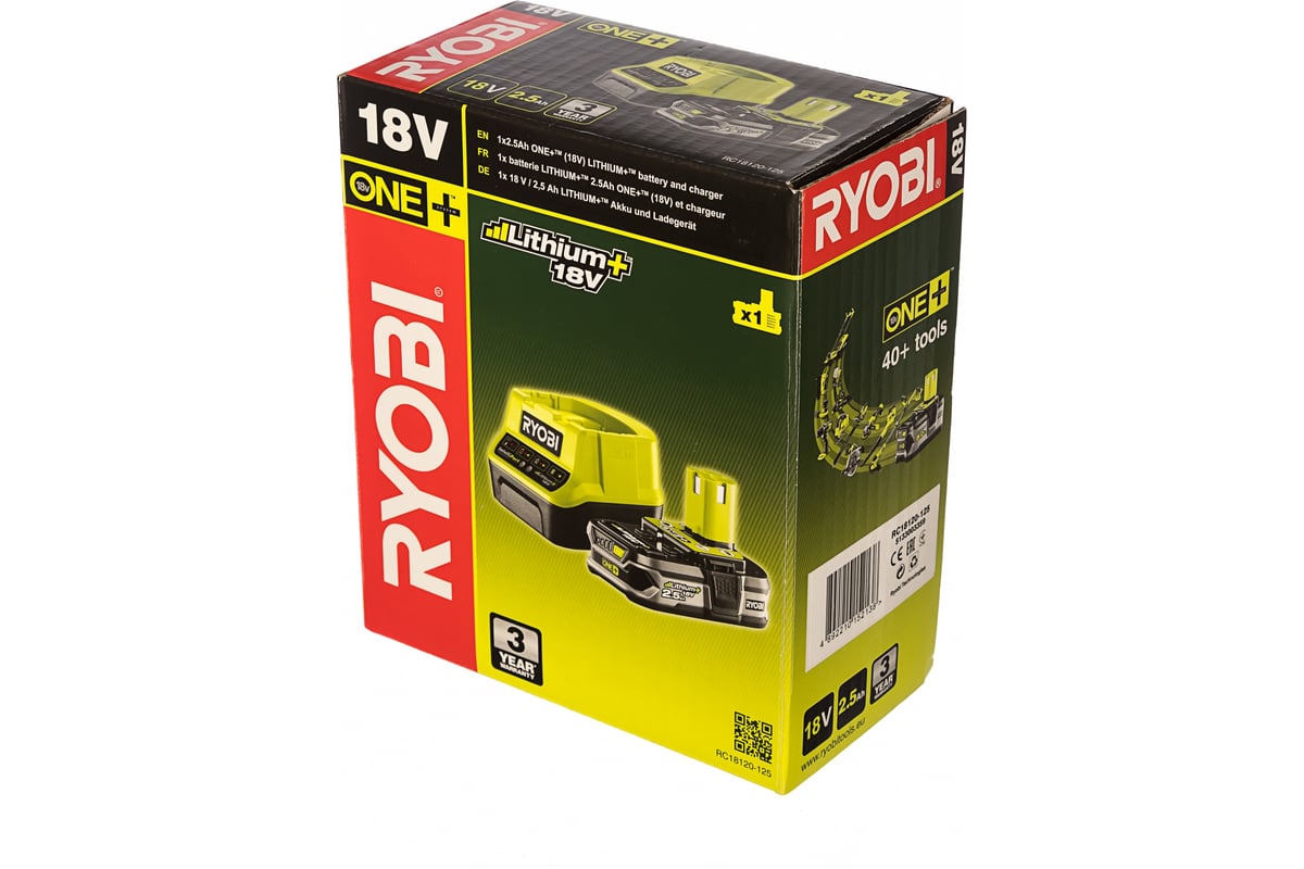 Аккумулятор и зарядное устройство 18В, ONE+ RYOBI RC18120-125