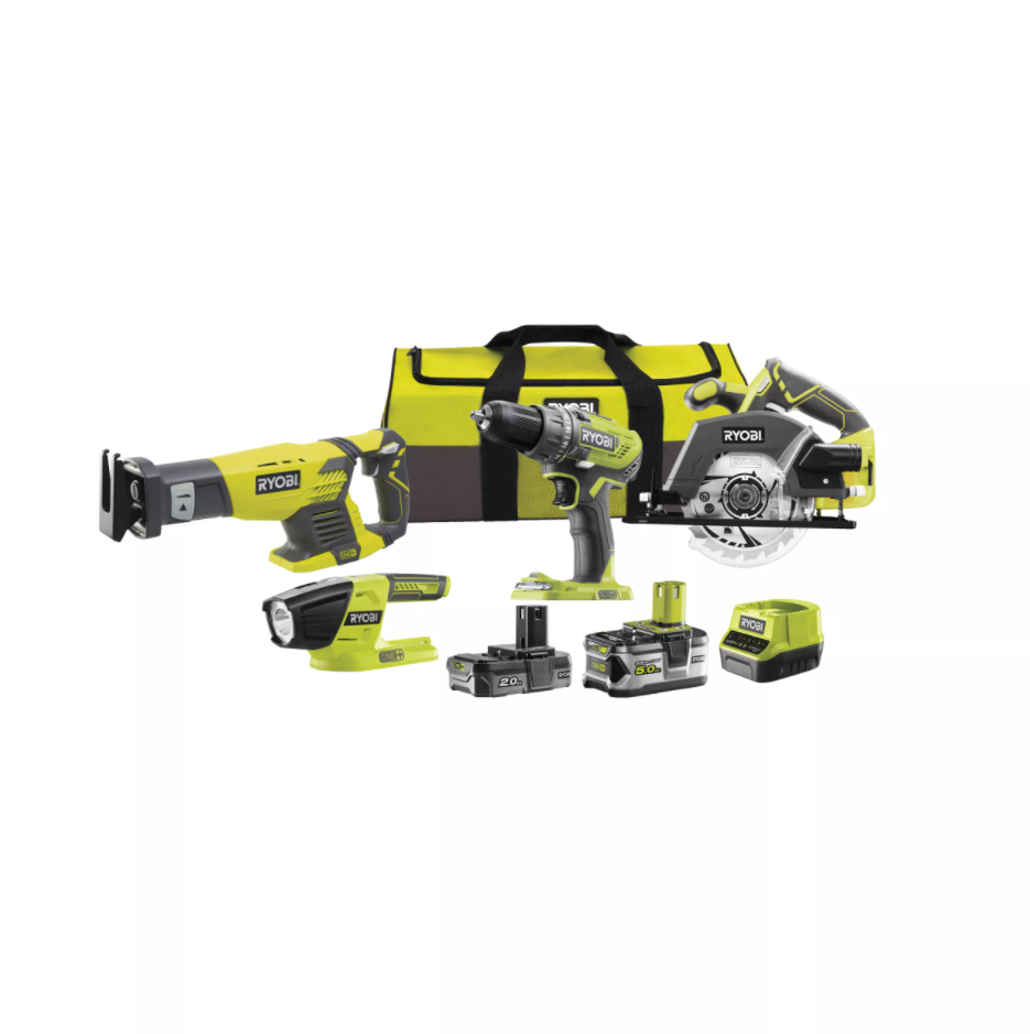 Набор аккумуляторного инструмента, 7 предметов RYOBI R18CK4-252S