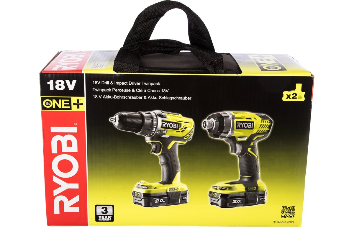 Набор аккумуляторного инструмента, 6 предметов RYOBI R18DDID-220S