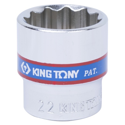 Головка торцевая стандартная двенадцатигранная 3/8", 22 мм KING TONY 333022M