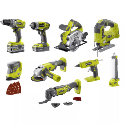 Набор аккумуляторного инструмента, 12 предметов RYOBI R18CK9-252S