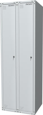 Шкаф металлический для одежды двухсекционный, серый FERRUM 03.322-7035