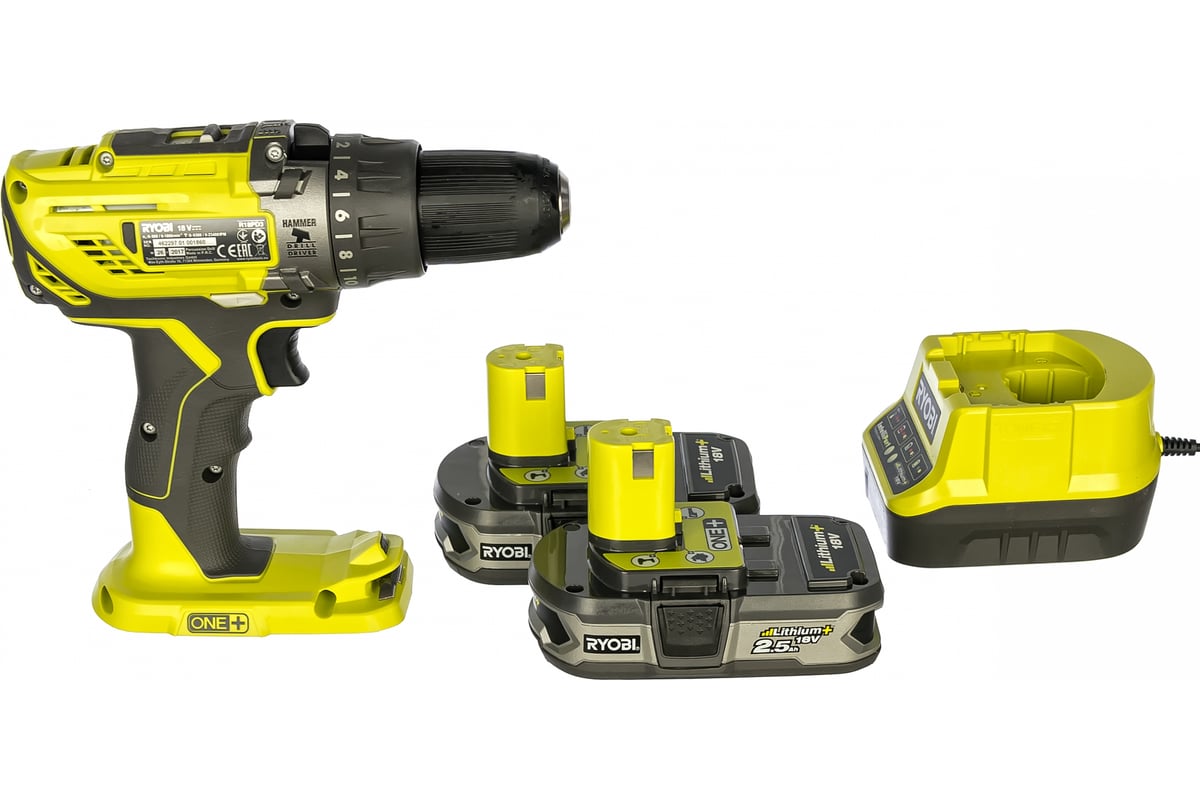 Аккумуляторная дрель-шуруповерт, ударная, ONE+,18В RYOBI R18PD3-225S