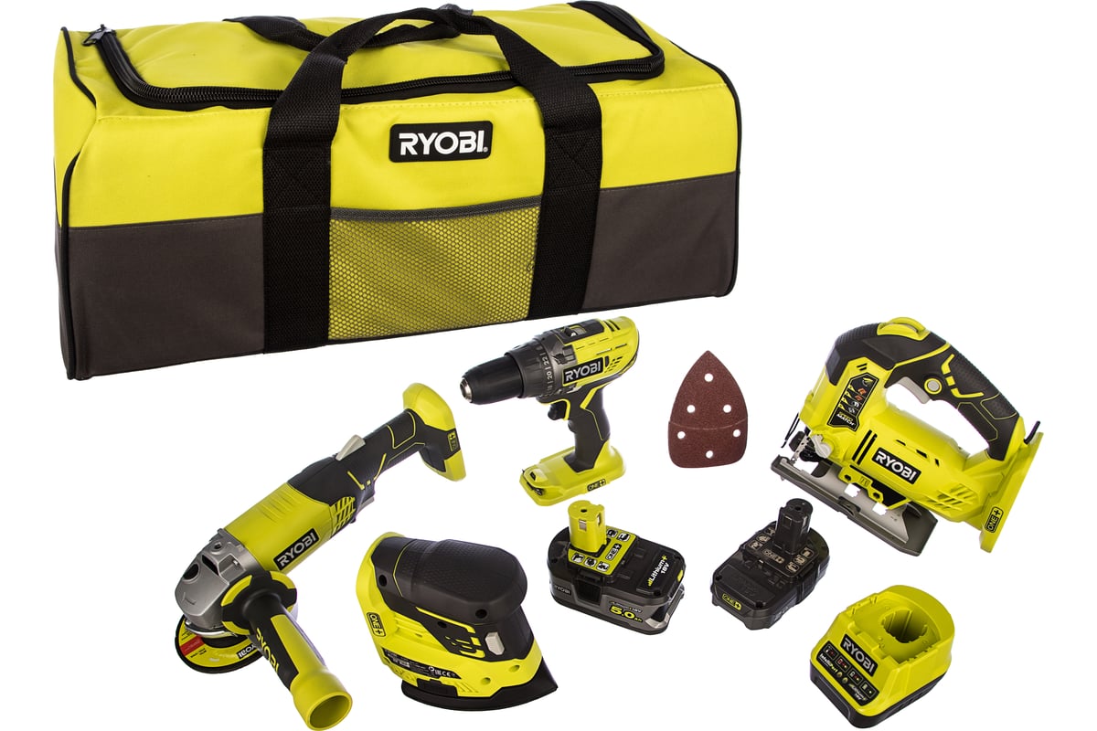 Набор аккумуляторного инструмента, 7 предметов RYOBI R18CK4B-252S