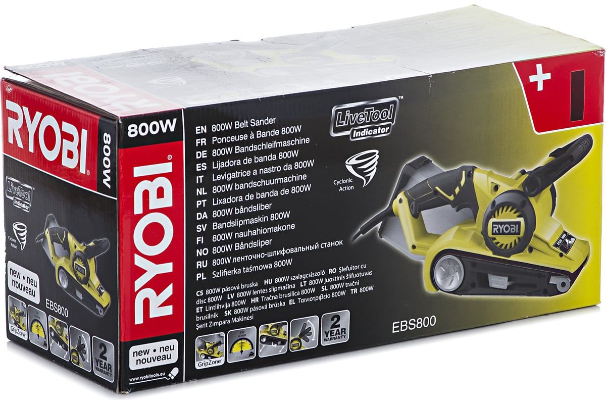 Ленточная шлифовальная машина 800 Вт RYOBI EBS800