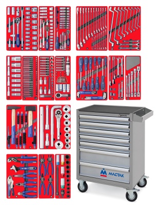 Набор инструментов "ЭКСПЕРТ" в серой тележке, 323 предмета МАСТАК 52-07323G